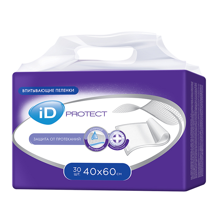 Пеленки iD Protect, 40x60 см, 30 шт
