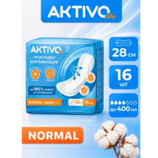 Прокладки женские впитывающие AKTIVO life Normal, 16 шт